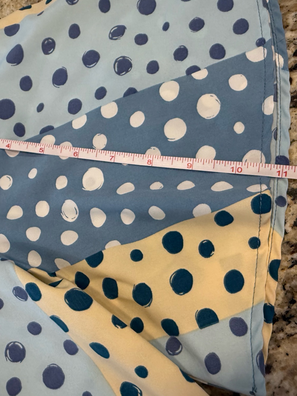 Haptics polka dot color block short sleeve top blue yellow SZ M - Picture 9 of 11